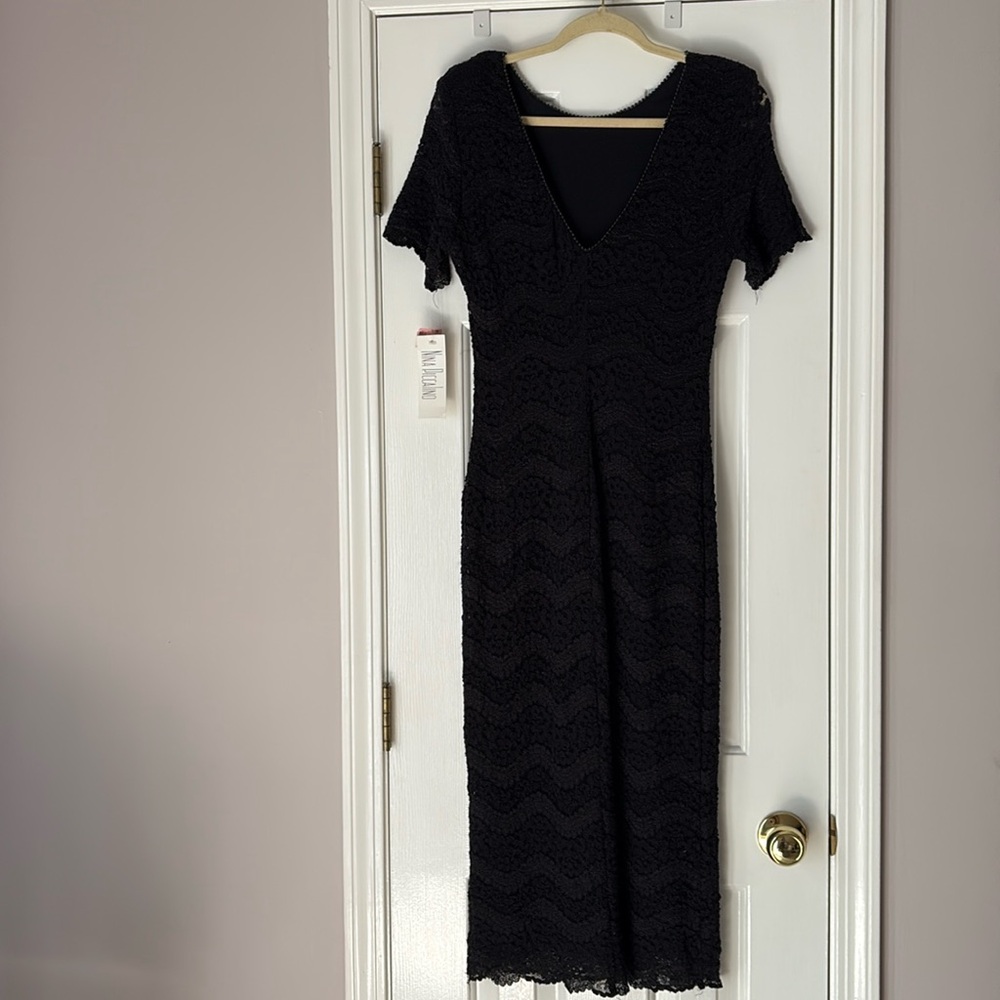 Vintage black lace maxi dress